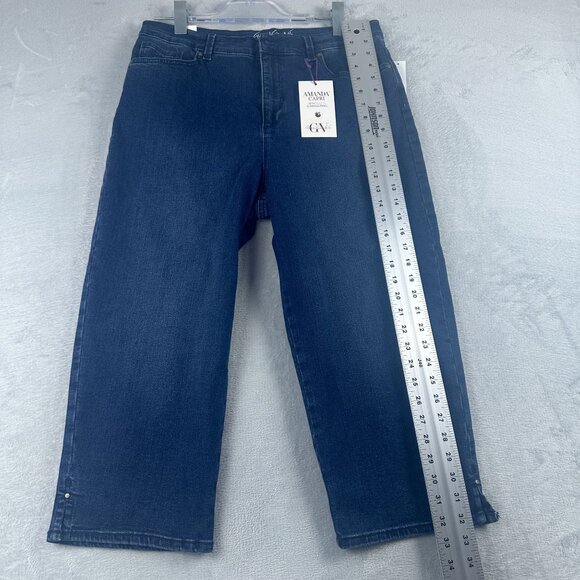 Gloria Vanderbilt Capri Jeans 12 Women's Amanda All Around Slimming Effect Blue - Picture 11 of 12